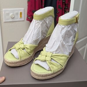 Women's Clementine Espadrille Wedge Sandal, Algae Green Leather, Size 6